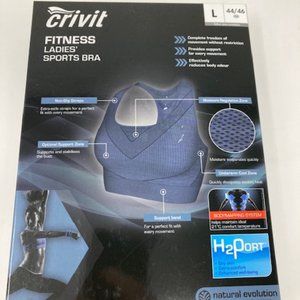 Crivit New Fitness Ladies Pack of 1 Gym Yoga Running Sports Bra Sz L (44/46) EUR